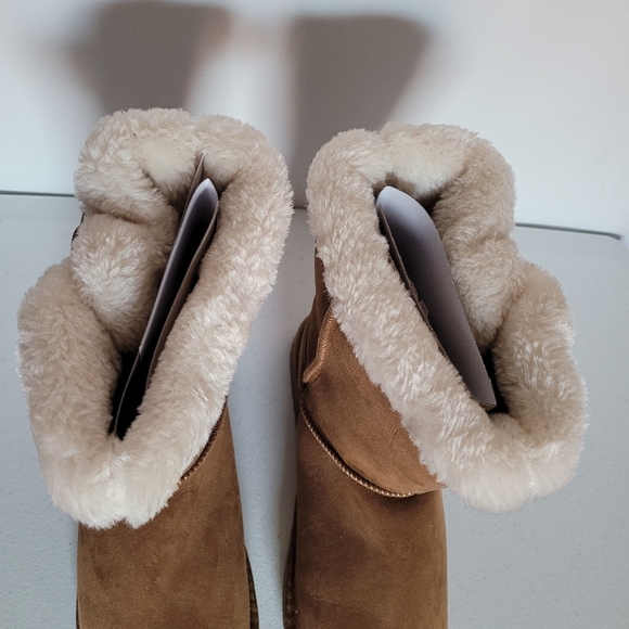 **FINAL SALE** NIB Sugar Marty Cognac Faux Fur Winter Boots - Picture 7 of 8